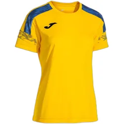 Joma, Damen, Sportshirt, Championship Kurzarm-T-Shirt (M), Blau, Gelb
