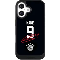 Nivocase Hülle für Apple iPhone 16 Handyhülle NIVOcore Case Schwarz FC Bayern München Trikot Harry Kane (Apple iPhone 16), Smartphone Hülle, Schwarz