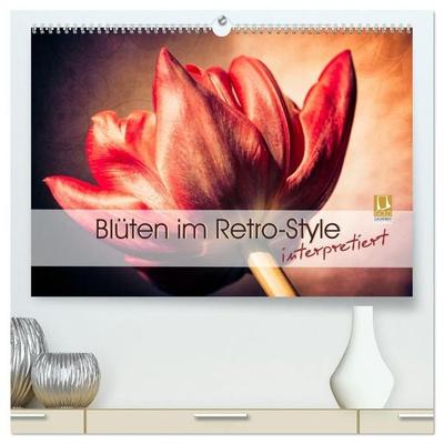 Blüten im Retro-Style (hochwertiger Premium Wandkalender 2027 DIN A2 quer), Kunstdruck in Hochglanz