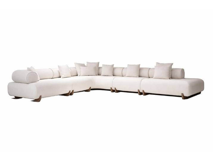 JVmoebel Ecksofa Ecksofa Weiß Modernes Design Geräumig Lounge-Sofa Einfarbiges Muster, 5 Teile