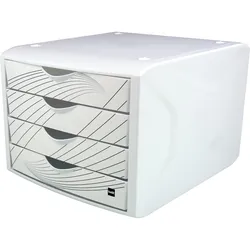 Helit Schubladenbox Chameleon H6129505 4Schübe A4/C4 white queen