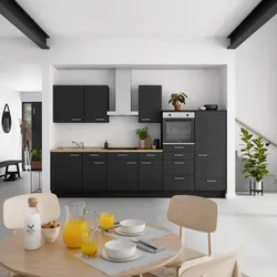 Küchenblock Touch Low m. Geräten Schwarz