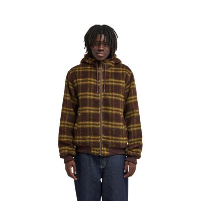 Bomberjacke ELEMENT "Hooded Bomber Jacket", Herren, Gr. L, braun (brushed plaid mole), Obermaterial: 80% Polyester, 20% Wolle., Jacken Bomberjacke