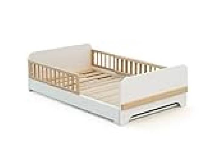Jurababy - Lit Enfant Extensible en Bois 80x140-165-190 CARROUSEL - Blanc