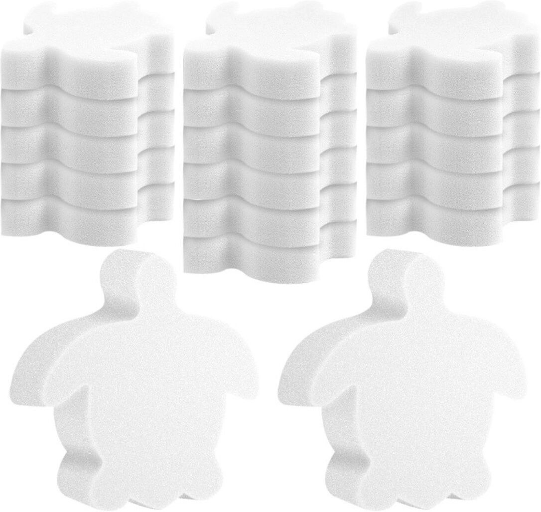 INF 18er-Set schildkrötenförmige ölabsorbierende Schwämme für Pools & Badewannen – PU-Schaum schwimmende Skimmer für Spas und