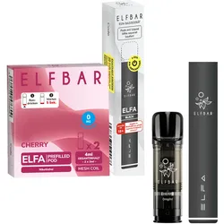 Elf Bar ELFA Black Starterset + Pods Cherry Nikotinfrei