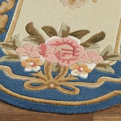 Touch of Class "Portia Rose II Round Rug 5'6"" Round, 5'6"" Round, Sapphire"