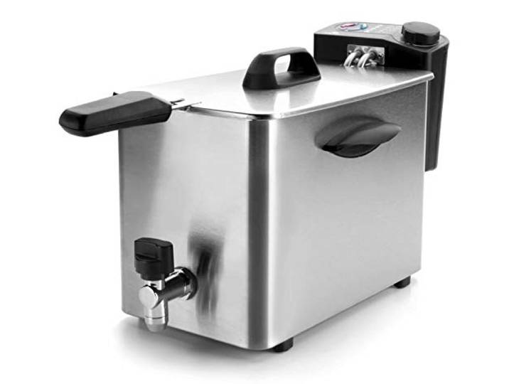 Lacor 69134 Elektrische Friteuse, 4 L 2500 W Aus lebensmittelechtem Edelstahl gefertigt; hohe Korrosionsbeständigkeit und Haltbarkeit im täglichen Gebrauch