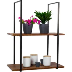 BAR SHELF Regal 75 cm BRAUN Regal mit 2 Ablagen für Gläser und Flaschen von Yelloo