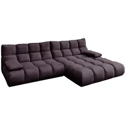 KAWOLA Sofa VIVIEN Ecksofa Velvet purple Longchair rechts