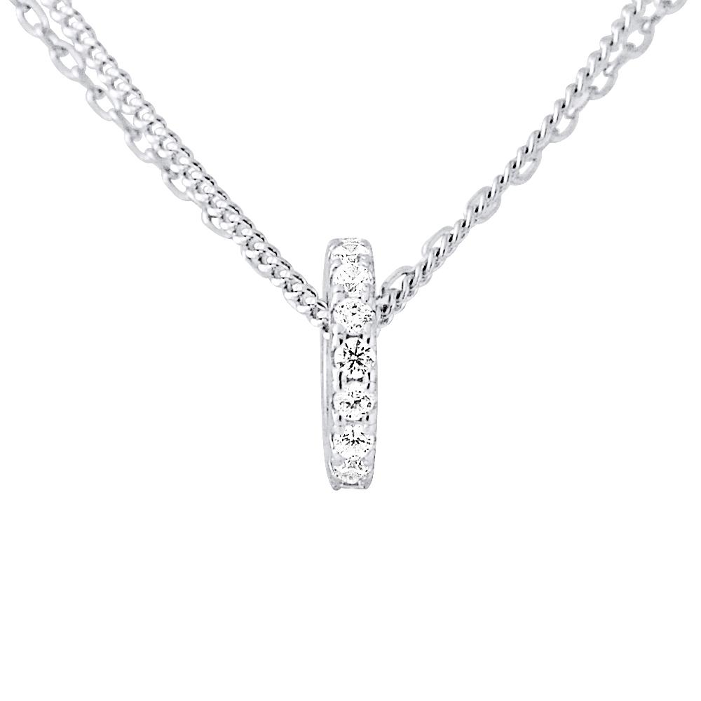 Dubbele alliantie ketting zirkonium zilver 925 oxide