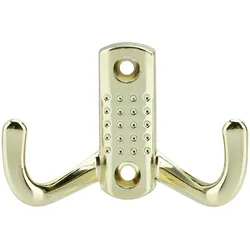 Intirilife Doppel Garderobenhaken in Gold - Design - 7 x 4.7 cm - Kurz Kleiderhaken Wandhaken aus Metall Wandmontage für Kleider Jacken Vintage
