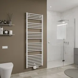 agadon Design-Badheizkörper Forma mit Mittenanschluss, 1713 x 600 mm, Weiß, 805 Watt - Weiß - 1713x600x30 mm, 805 Watt