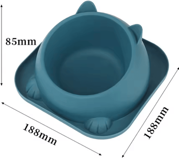 Inspire Curations SteadyPaw Stainless Steel Anti Spill Cat Bowl blue 1pcs