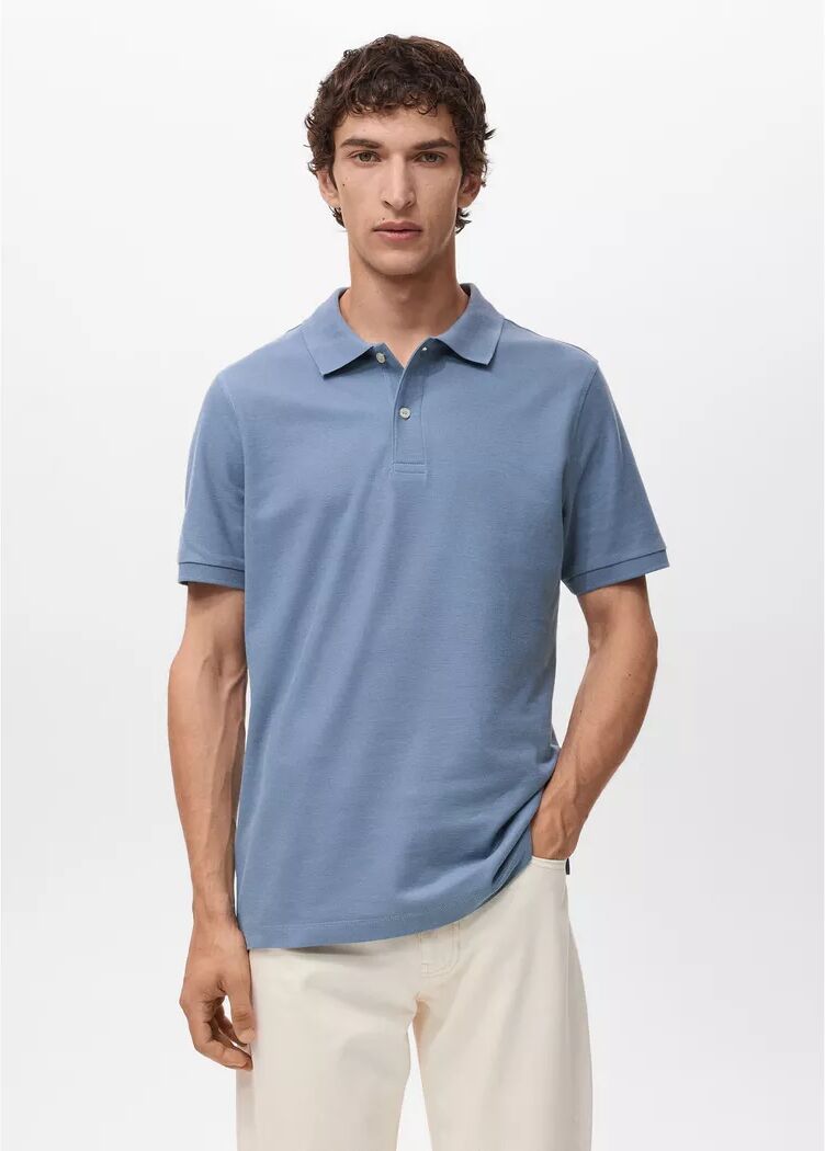 Mango Man - Poloshirt, kurzarm, für Herren, Mittelblau, Größe S