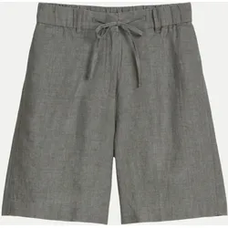 Leinen Shorts Grau 38
