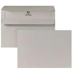 Posthorn, Briefumschlag, Briefumschlag DIN C6 ohne Fenster 75g/m2 mit Selbstklebung Recyclingpapier grau (C6, 1000x)