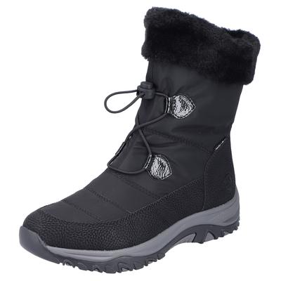 Winterboots RIEKER, Damen, Gr. 39, schwarz, Lederimitat, Textil, Schuhe Winterboots, mit Fellimitat-Besatz am Schaftrand