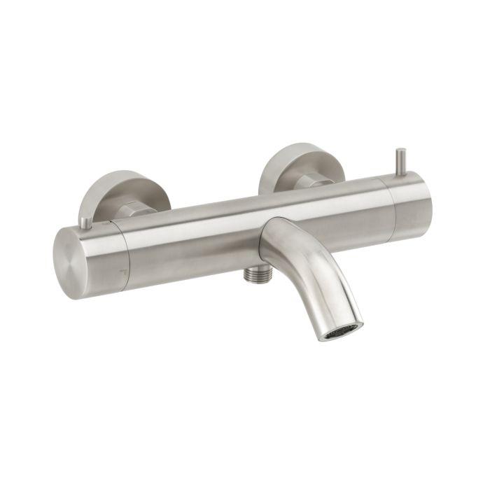 Herzbach Deep IX Wannenfüll- und Brauseeinhebelmischer 28.221500.1.09 Edelstahl gebürstet, Brauseanschluss 1/2"