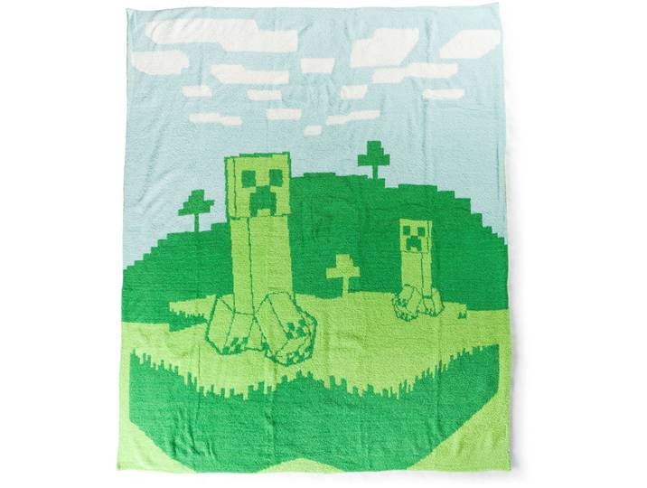 Kinderdecke MINECRAFT Minecraft Creeper , grün, B:127cm L:152cm, Polyester, Wohndecken, Kinderdecke, flauschige Kuscheldecke - 127 x 152 cm Flauschig gestrickt