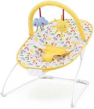 Costway Portable Baby Bouncer Infant Rocker Seat with Detachable Toy Bar-Yellow