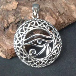 Drachensilber Auge des Horus Schmuck Anhänger 925 Silber Kettenanhänger - Silber