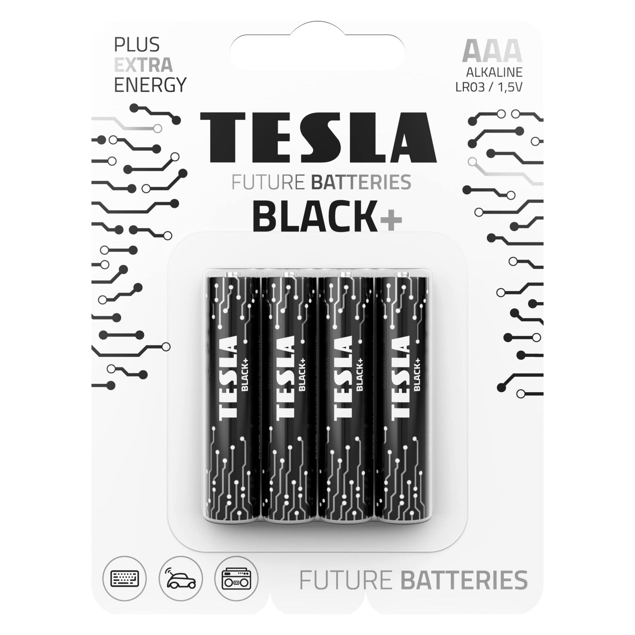 Tesla baterie AAA BLACK+, 4ks, LR03 (4 Stk., AAA) (1099137039)