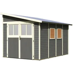 Karibu Classic Gartenhaus Bomlitz 4 - 19 mm-238 x 355 cm-terragrau