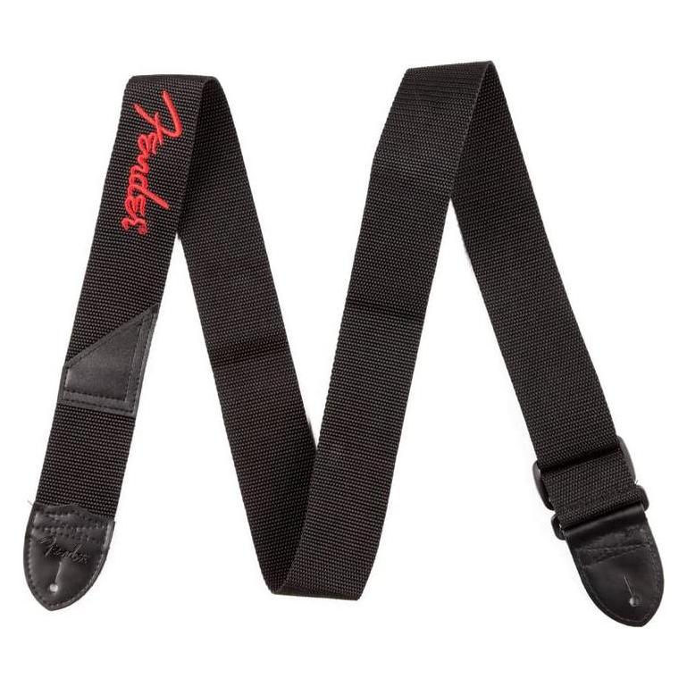 Fender Gurt Nylon schwarz mit rotem Logo (46590612)