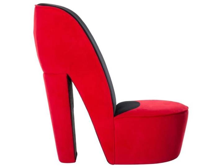 Fauteuil de relax BINGO - Chaise en forme de talon haut - design unique - Rouge Velours 43x82 5x85 5cm 19808