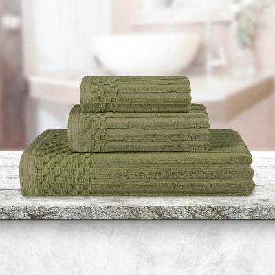 Superior Soho Ribbed Cotton 3-Piece Assorted Towel Set