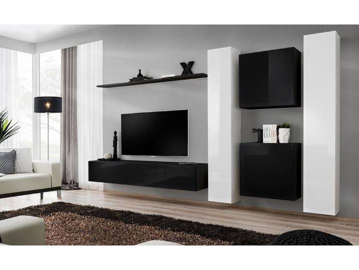 Xlmoebel Wohnwand 4-teiliges Holz Möbel Set mit Regal und Schrank für Wohnzimmer, (4-St), Made in Europa