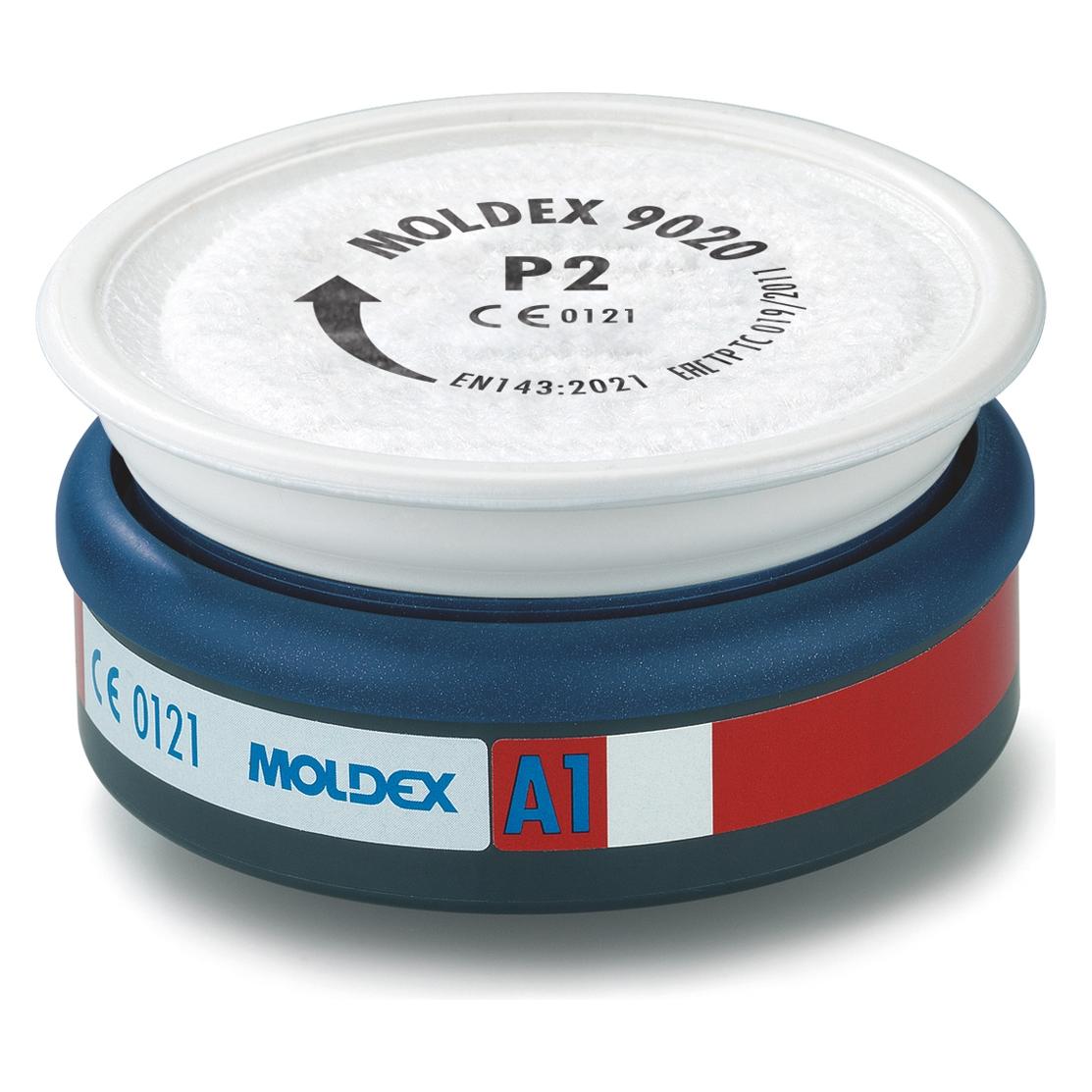 Moldex Kombifilter A1 P2 R, für Serie 7000 + 9000, EasyLock, organische Gase u (8x) (912001)