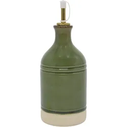 Chic Antique Steingut-Flasche mit Weinausgießer, Höhe 23, Ø 8,5 cm - Olivgrün