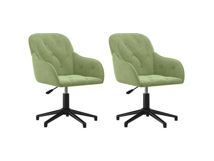 Mode Chaises pivotantes à manger lot de 2 Vert clair Velours - Pour adulte ou enfant - Poids maximal: 110 kg/siège_14535
