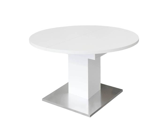 Table extensible Hoton Ø 120cm Blanc/Blanc mat