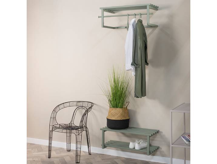 Étagère à chaussures suspendue Rizzoli 71 x 26 x 34cm Vert/Gris menthe