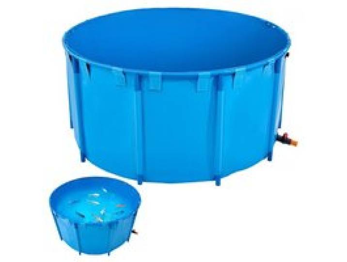 VEVOR Bassin à Poissons Hors Sol, Capacité 3100 L, Étang à Poissons en Toile PVC, avec Cadre Stable en Plastique et Vanne de Vidange, pour Aquaculture, Élevage de Poissons Rouges, Carpes, Koïs, Bleu