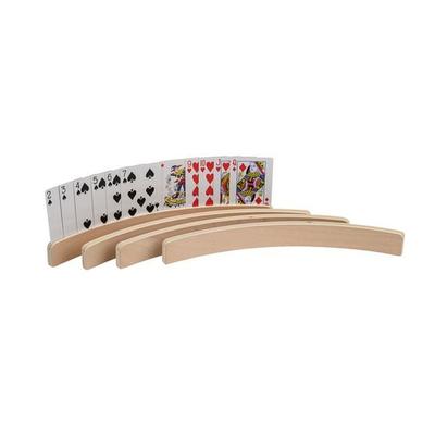 Philos 6698 - Spielkartenhalter aus Holz, 35 cm, 4er Set, ohne Spielkarten, Holz 100%