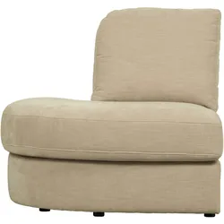 Modulsofa Family 1-Seat Eck-Element, Webstoff modern, Sand, links rund, weich gepolstert