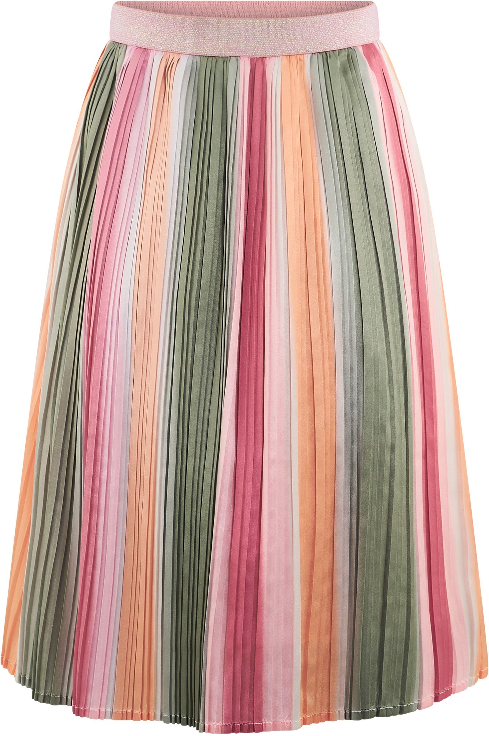 Plisseerock HAPPY GIRLS, Mädchen, Gr. 134, bunt (powder pink), Web, Obermaterial: 100% Polyester. Futter: 100% Polyester, gestreift, bequem ca. Mitte Wade, Röcke Plisseerock powder pink 134