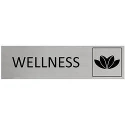 CombiCraft Aluminium Türschild Wellness 165x45mm mit 3M-Tape zur Befestigung, einfache Kennzeichnung von Räumen und Bereichen