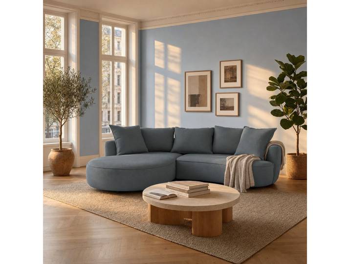 foamnova Ecksofa Mantua, Recamiere rechts/links, organische Form, 5 Kissen inklusive