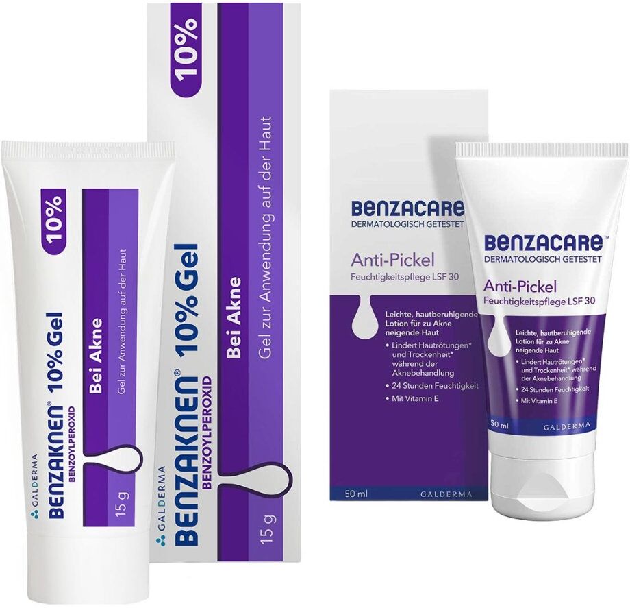 Benzaknen 10% + Benzacare Anti-Pickel Feuchtigkeitspflege LSF 30