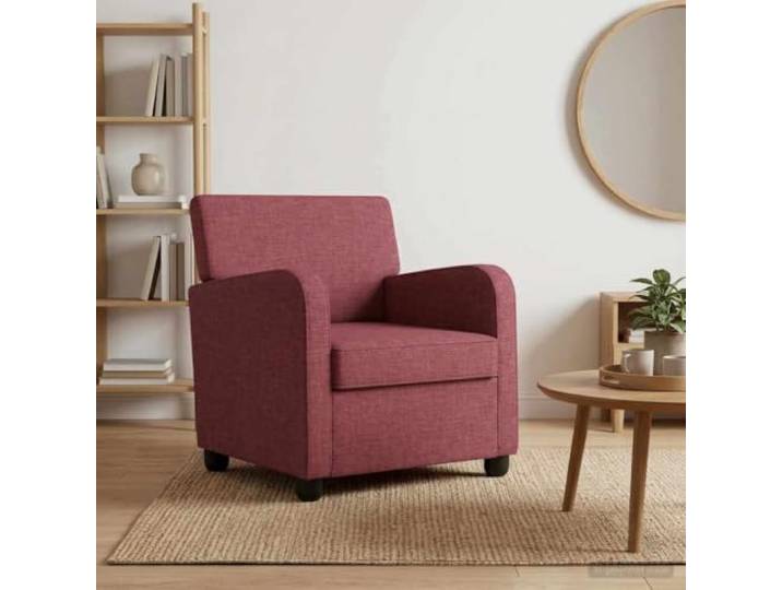 DFSQWRTYG Sessel Weinrot/Stoff/70x79x78 cm/Einzel-Loungesessel/Wohnzimmer Modernes Design, Dicke Polsterung, Holz- & Metallrahmen
