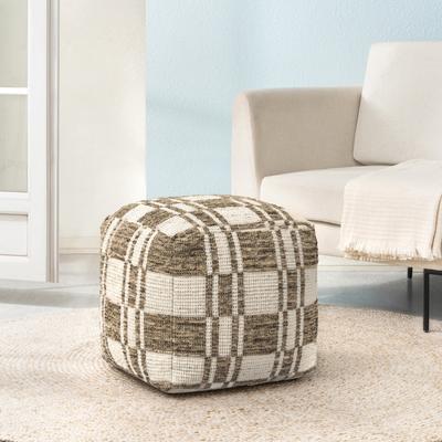 Jani 20-inch Ottoman Pouf - Handcrafted Handmade Ottoman for Seating, Footrest, Home Decor for Living Room, Bedroom