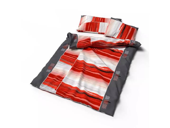Lotus Bettwaren - Lotus Bettwäsche Bambus Cap Azur, Bambus Cap Azur Bettwäsche, 160 x 240 cm, Rot
