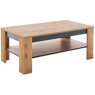 Couchtisch MCA LIVING "GRENO Couchtisch", beige (naturfarben, naturfarben, naturfarben), B:115cm H:46cm T:65cm, Folie Wildeiche Nachbildung/ Schwarz, Tische, Couchtisch, FSC-Mix
