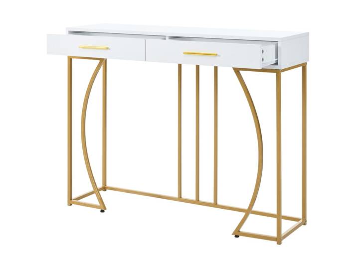 Console en panneau de particules blanc avec tiroir
