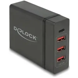 Delock Ladegerät (60 W, 1 Port), USB Ladegerät, Schwarz